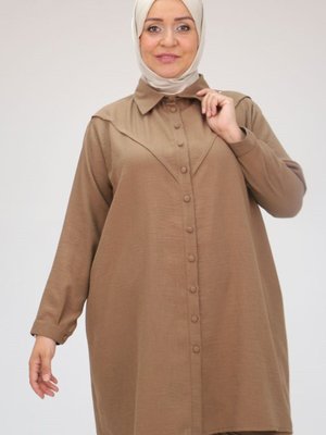 Sütlü Kahve Büyük Beden Erkek Yaka Keten Airobin Pantolonlu Takım Sütlü Kahve Büyük Beden Erkek Yaka Keten Airobin Pantolonlu Takım