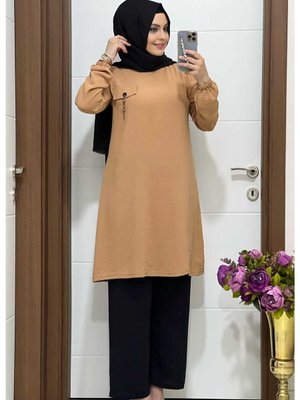 K25 Camel Pantolon Tunik Takım