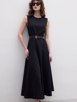 Dikiş Detaylı Kolsuz Elbise Siyah Dikiş Detaylı Kolsuz Elbise Siyah