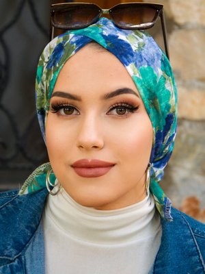 Saks Mavi Çapraz Bantlı Bone