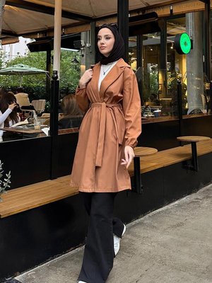 Kolu Lastik Detaylı Trenç Taba Kolu Lastik Detaylı Trenç Taba