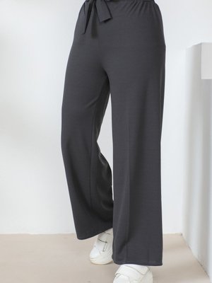 Füme Yüksek Bel Bol Paça Pantolon Füme Yüksek Bel Bol Paça Pantolon