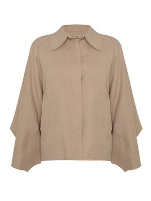 Kolları Bol Kesim Keten Ceket