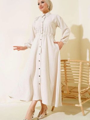 Metal Düğmeli Elbise