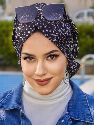 Siyah Leopar Tokalı Bone