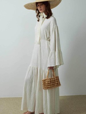 Milano Keten Elbise Naturel