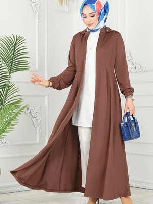 Kahve Pat Detaylı Ferace Kahve Pat Detaylı Ferace