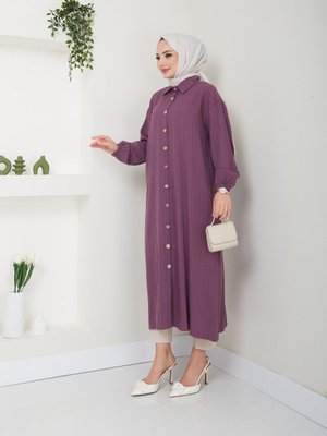 Maxi Boy Yırtmaçlı Viskon Tunik