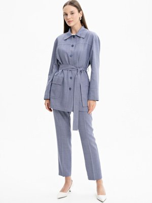 Belden Kuşaklı Keten Ceket