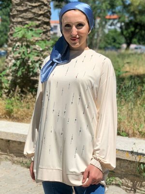 Bej Taşlı Sweat Tunik Bej Taşlı Sweat Tunik