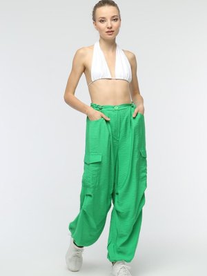 Yeşil Kargo Cepli Lastikli Spor Pantolon Yeşil Kargo Cepli Lastikli Spor Pantolon