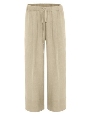 Bağcık Detaylı Keten Pantolon Etek