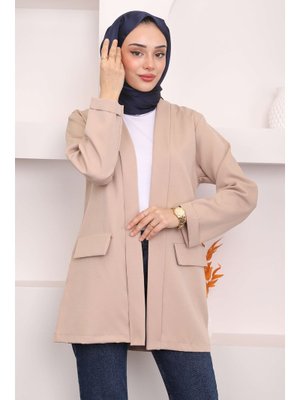 Vizon Cep Kapaklı Krep Ceket