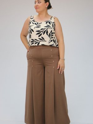 Vizon Büyük Beden Düğme Detaylı Aspen Pantolon