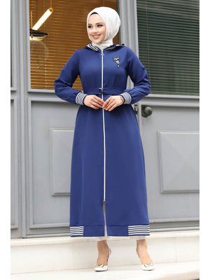 Boydan Fermuarlı Arma Detaylı Ribanalı Kap