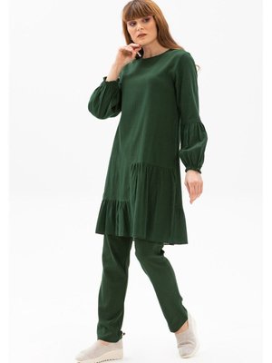 Elif Şile Bezi Mevsimlik Ve Yazlık Tunik Yeşil Ysl