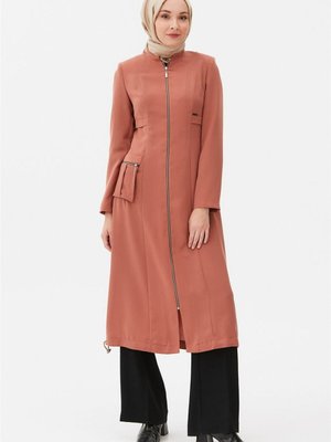 Fermuar Cepli Klasik Tarçın Giy Çık Fermuar Cepli Klasik Tarçın Giy Çık