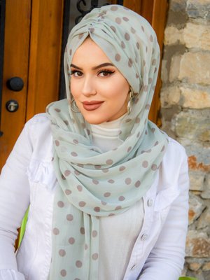 Vizon Desenli Hazır Şifon Şal