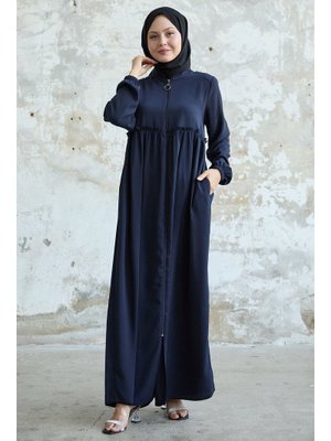 Arkadan Püskül Detay Büzgü Lacivert Ferace Arkadan Püskül Detay Büzgü Lacivert Ferace