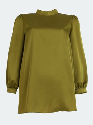 Yağ Yeşili Büyük Beden Tunik