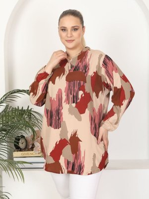 Dokuma Viskon Yumuşak Rahat Desenli Tunik