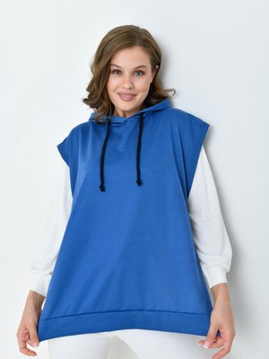 Kapüşon Kot Mavi Kapşon Yaka Uzun Düğmeli Oversize Sweatshirt Sweat Yelek Kolsuz Panço Kapüşon Kot Mavi Kapşon Yaka Uzun Düğmeli Oversize Sweatshirt Sweat Yelek Kolsuz Panço