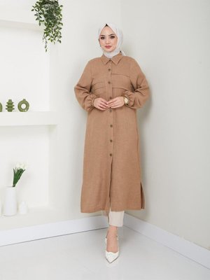 Cansın Kadın Düğmeli Keten Kap Tunik Cansın Kadın Düğmeli Keten Kap Tunik