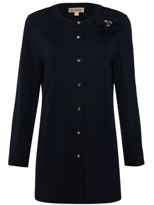 Kendinden Çizgili Kumaş Örme Hırka