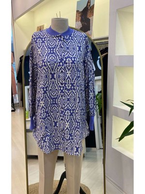 İnvee Gömlek Desenli Saks İnvee Gömlek Desenli Saks