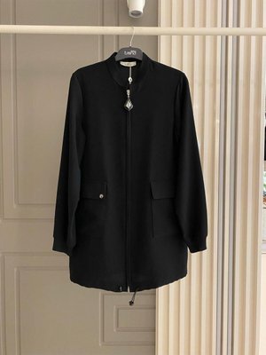 Krep Kumaşlı Etek Uçları Lastikli Ceket Tunik Siyah Krep Kumaşlı Etek Uçları Lastikli Ceket Tunik Siyah