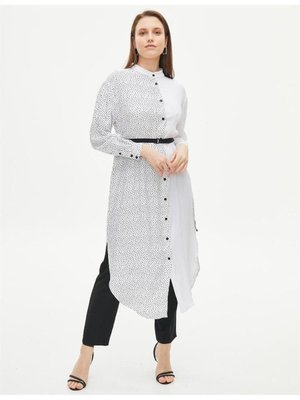 Tunik Optik Beyaz Siyah Ka B22