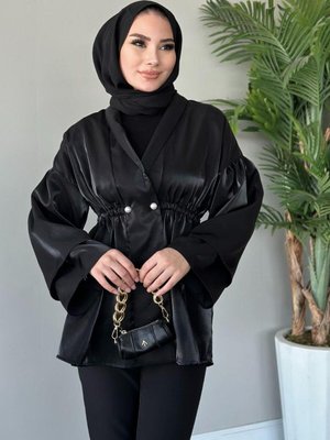 İğneli Tafta Ceket Siyah İğneli Tafta Ceket Siyah