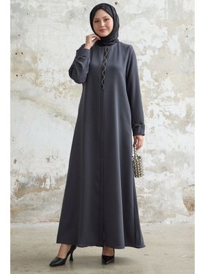 Sarmal Taş Detaylı Petek Antrasit Ferace