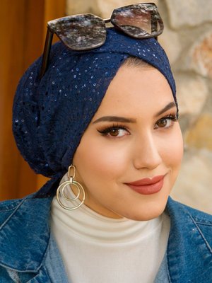 Lacivert Abiye Çapraz Bone