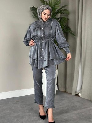 Mia Pantolon Takım Füme