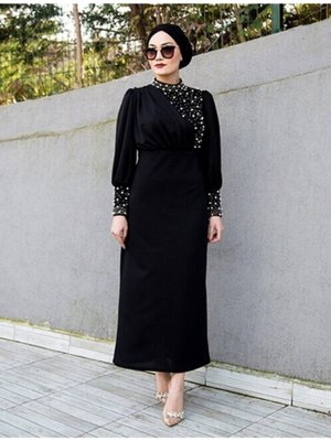 İnci Detaylı Özel Gün Elbisesi