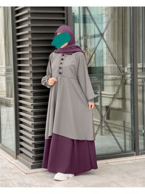 Kadın Parça Elbise , Medine İpek N _ Gri