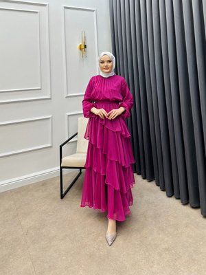 Katkat Şifon Elbise