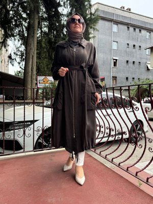 Cep Detaylı İpek Kap Kahve