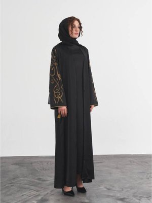 Maria Siyah Gold Detaylı Ferace Maria Siyah Gold Detaylı Ferace