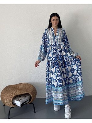 Etnik Desenli Tesettür Elbise