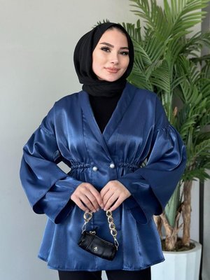 İğneli Tafta Ceket Saks İğneli Tafta Ceket Saks