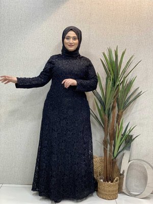 Siyah Maxi Güpür Abiye Elbise Siyah Maxi Güpür Abiye Elbise