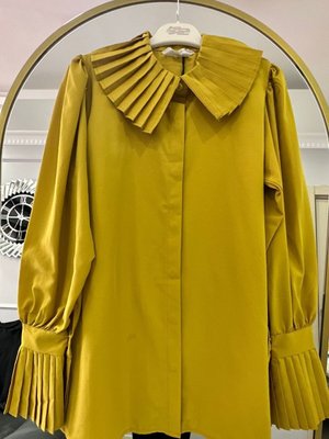 Plise Detaylı Poplin Gömlek