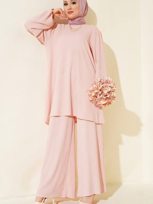 Pudra Tunik Pantolon Alt Üst Takım Pudra Tunik Pantolon Alt Üst Takım