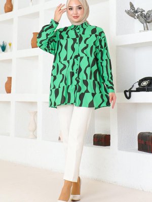 Desenli Tunik Yeşil