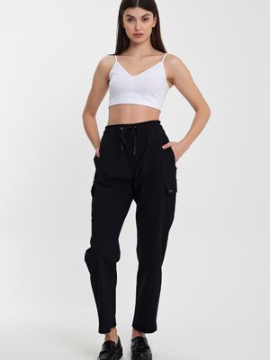 Siyah Beli Lastikli Kargo Pantolon Siyah Beli Lastikli Kargo Pantolon