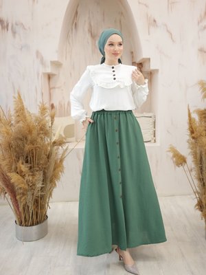Etek Gömlek İkili Takım Beyaz