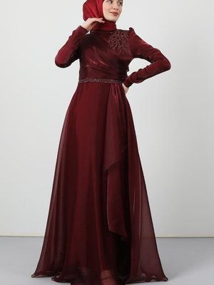 Eliza Abiye Elbise Bordo