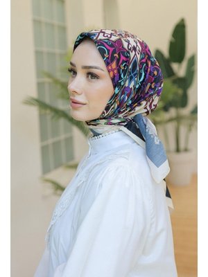 Bej Derlin Desenli Soft Eşarp